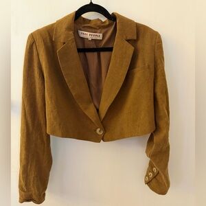 Free People Women's Brown Coco Cropped Blazer